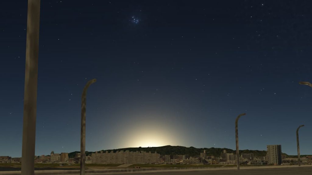 夕暮れ時をGoogleEarthで, view from google earth