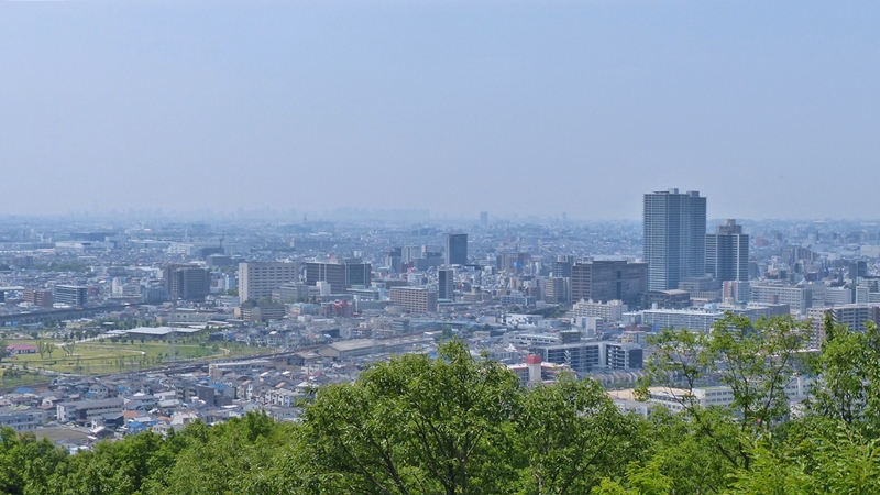 安満宮山古墳からの景色, The view from the Ama-miyayama tomb in Takatsuki city