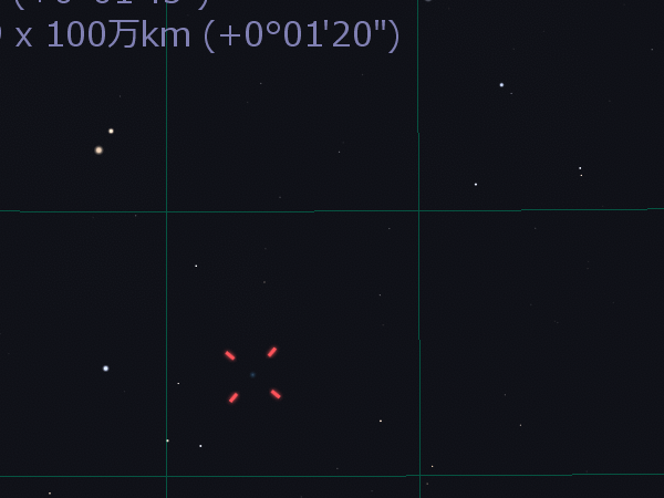 レモン彗星,lemmon commet by Stellarium