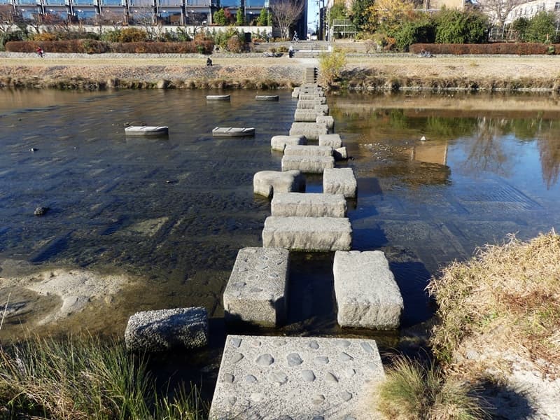 京都散歩で鴨川, Stroll along the Kamo River in Kyoto