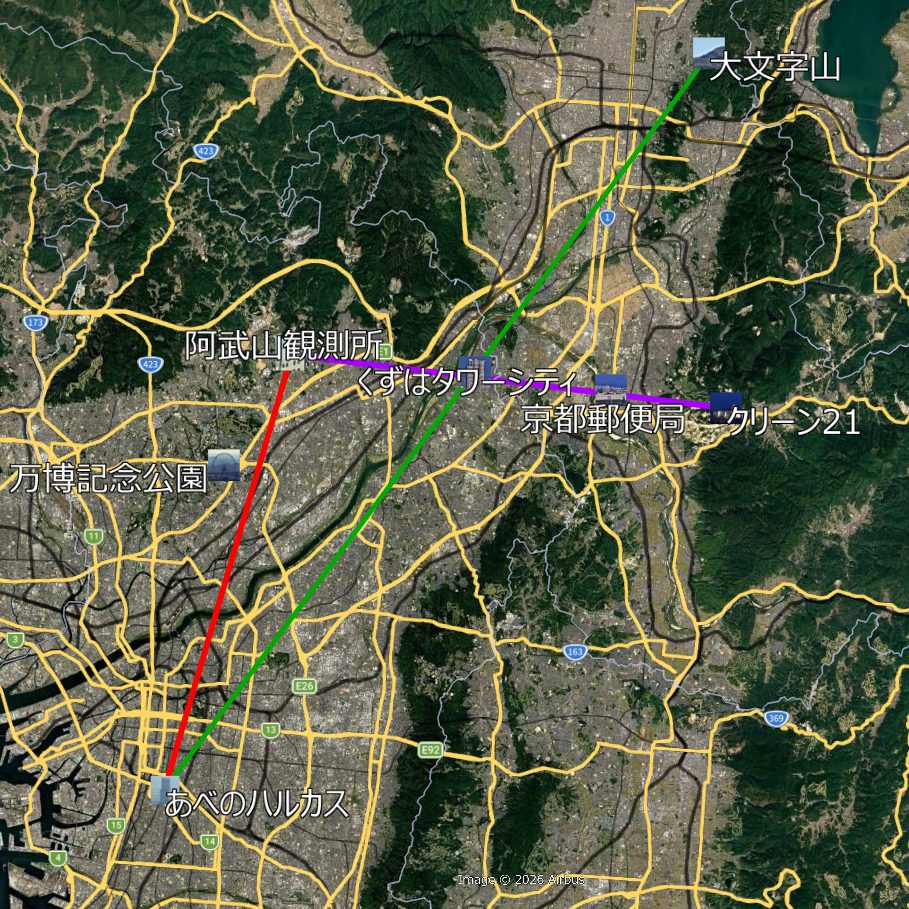 大阪から京都の地図, a map of Osaka to Kyoto Area